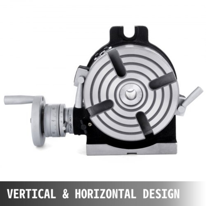 VEVOR 150mm/5.9In Vertical & Horizontal Rotary Table, 150MM Dividing Head Στρογγυλή Περιστροφική Τραπεζιά Εργασίας Σύστημα Ευρετηρίου Μηχανής Φρέζας Ρυθμιζόμενη βίδα 5,9 ιντσών Σύστημα ευρετηρίου διαχωριστικής πλάκας