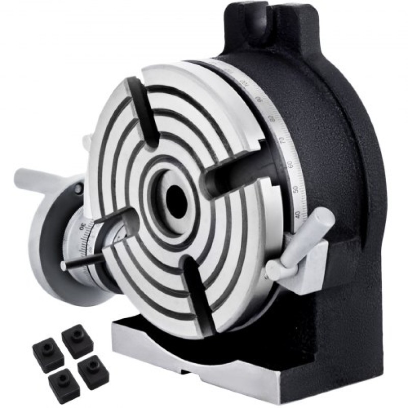 VEVOR 150mm/5.9In Vertical & Horizontal Rotary Table, 150MM Dividing Head Στρογγυλή Περιστροφική Τραπεζιά Εργασίας Σύστημα Ευρετηρίου Μηχανής Φρέζας Ρυθμιζόμενη βίδα 5,9 ιντσών Σύστημα ευρετηρίου διαχωριστικής πλάκας