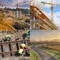 VEVOR 1.65M τρίποδο αλουμινίου + 5M 5 Section Dumpy Level Staff για περιστροφικό επίπεδο λέιζερ