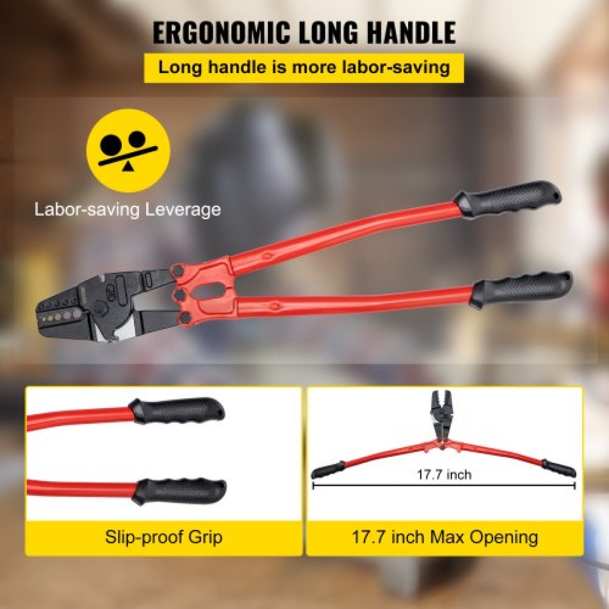 VEVOR 24 ιντσών Swager Crimper 5 κοιλότητας 1/16 έως 3/16 ιντσών Εργαλείο περιτυλίγματος για χάλκινα αλουμίνια οβάλ μανίκια και μανίκια στοπ Εργαλείο πτύχωσης σχοινιού σύρμα Propress Swage Εργαλείο μακριά λαβή Εξοικονόμηση εργασίας