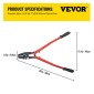 VEVOR 24 ιντσών Swager Crimper 5 κοιλότητας 1/16 έως 3/16 ιντσών Εργαλείο περιτυλίγματος για χάλκινα αλουμίνια οβάλ μανίκια και μανίκια στοπ Εργαλείο πτύχωσης σχοινιού σύρμα Propress Swage Εργαλείο μακριά λαβή Εξοικονόμηση εργασίας