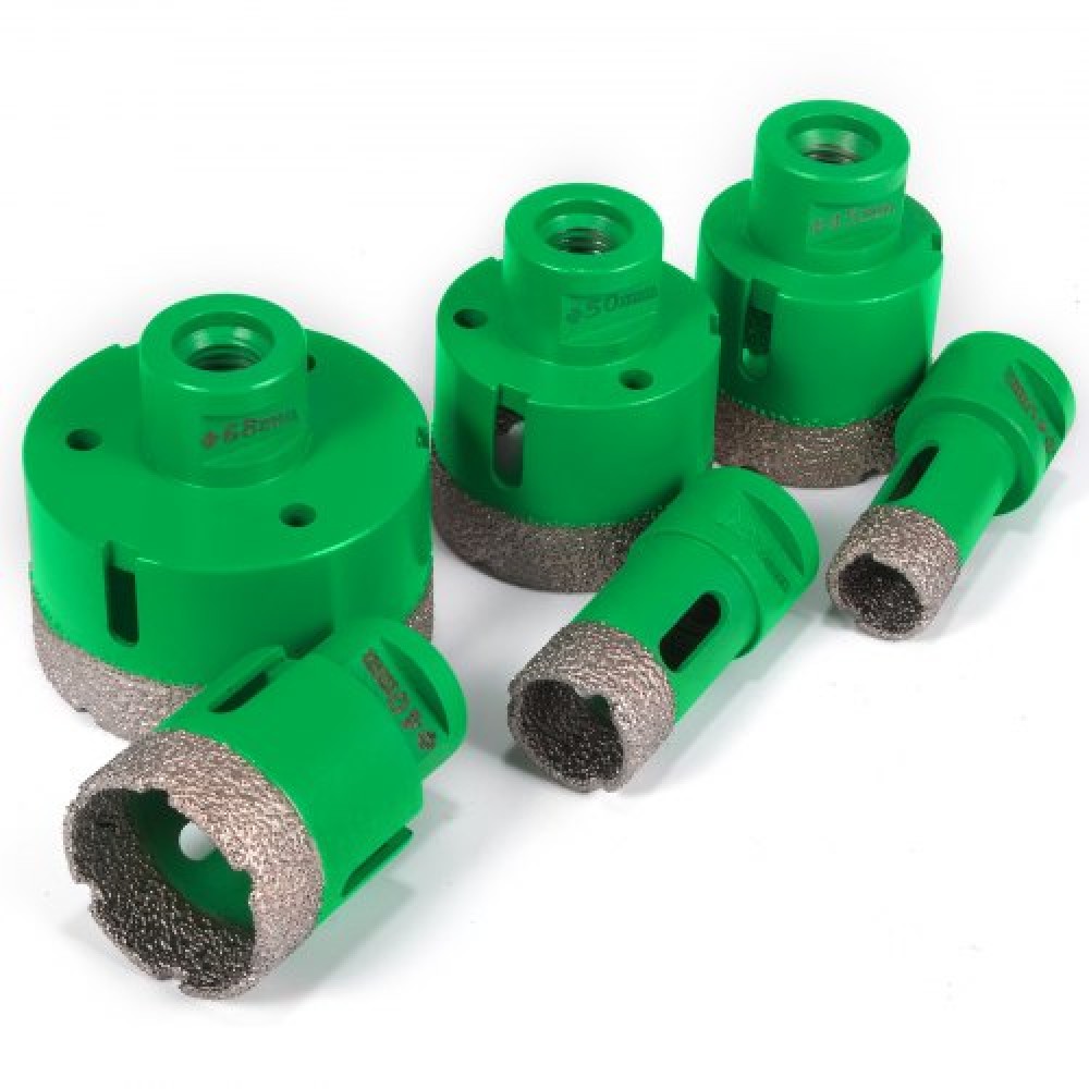 VEVOR 6PCS Diamond Holesaw Set 20/25/40/45/50/68mm Diamond Hole Saw Set, M14 thread Portable Stoneware Point-accurate Hole Saw Cutter Drill Bits Drill Core Ceramic for Tiles Ceramic Granite