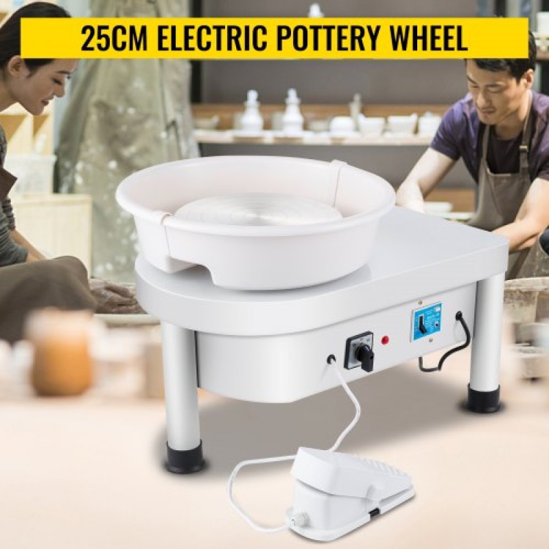 VEVOR Pottery Wheel 25CM Pottery Forming Machine 280W Electric Pottery wheel with Foot Pedal and Departable Basin Shaping Tool for Ceramics Clay Craft DIY Clay