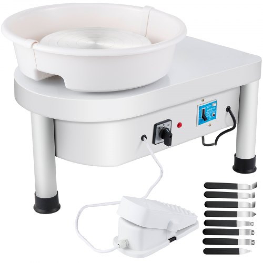 VEVOR Pottery Wheel 25CM Pottery Forming Machine 280W Electric Pottery wheel with Foot Pedal and Departable Basin Shaping Tool for Ceramics Clay Craft DIY Clay