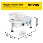 VEVOR Pottery Wheel 25CM Pottery Forming Machine 280W Electric Pottery wheel with Foot Pedal and Departable Basin Shaping Tool for Ceramics Clay Craft DIY Clay