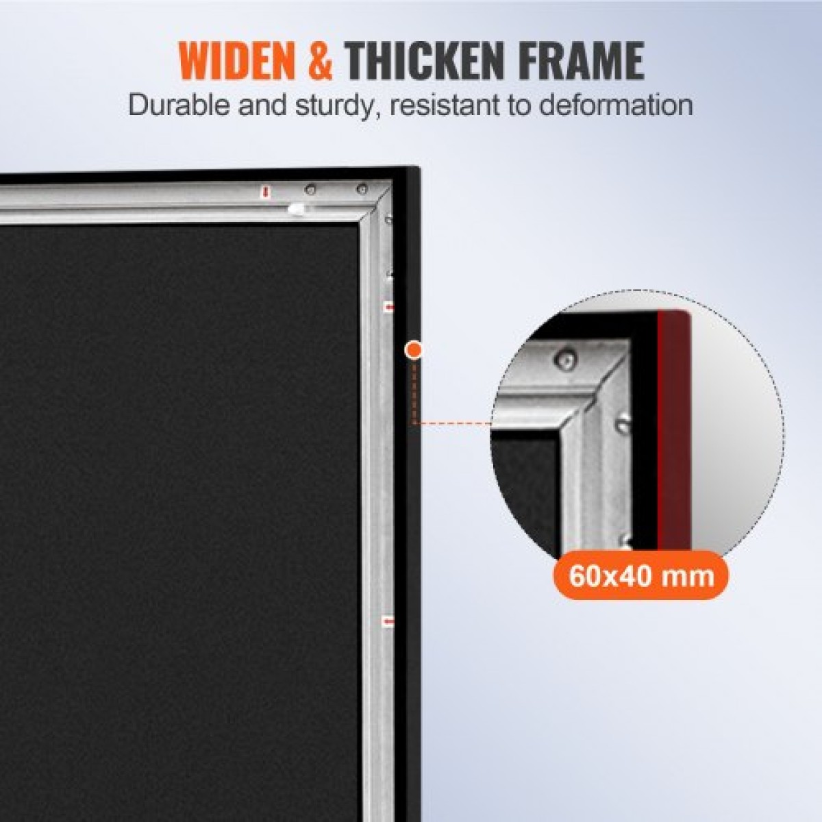 VEVOR 110 Inch Diagonal Projector Screen 16:9 4K HD Projector Screen Movie Οθόνη Fixed Frame 3D Projector for Home Threater Outdoor Use (110inch)