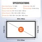 VEVOR 110 Inch Diagonal Projector Screen 16:9 4K HD Projector Screen Movie Οθόνη Fixed Frame 3D Projector for Home Threater Outdoor Use (110inch)