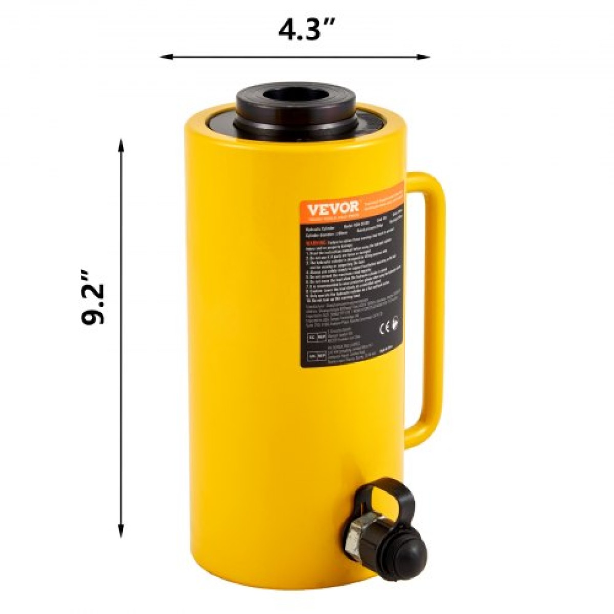 VEVOR 30Ton 10,2 cm Stroke Hollow Hydraulic Cylinder Jack 29937,1 kg Ανυψωτικό κύλινδρο Industrial Durable Automotive Body Bending