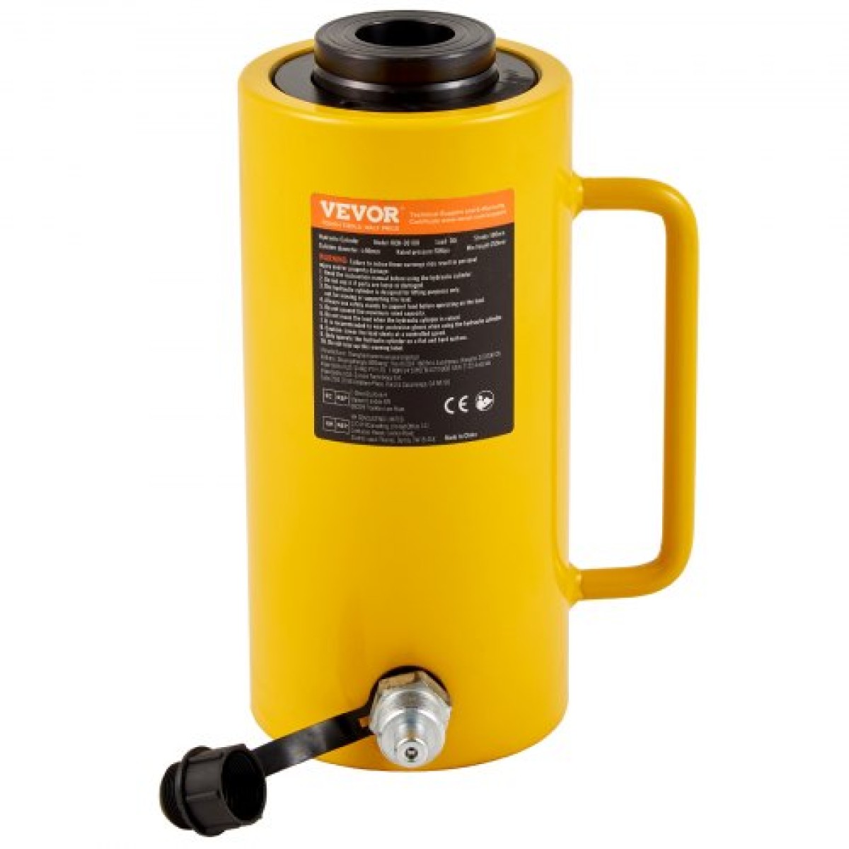 VEVOR 30Ton 10,2 cm Stroke Hollow Hydraulic Cylinder Jack 29937,1 kg Ανυψωτικό κύλινδρο Industrial Durable Automotive Body Bending
