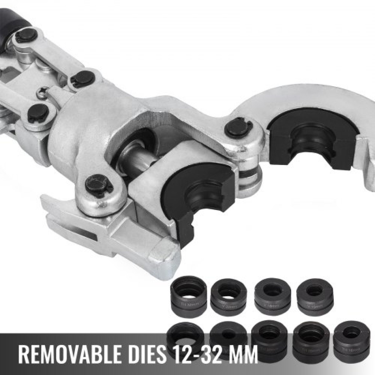 VEVOR 6T Hydraulic Crimping Tool V12-28mm TH16-32mm Πένσα πρέσας, Πένσα σύσφιξης σωλήνων σε σχήμα V/TH, Πένσα χειρός κεφαλής 360° με σιαγόνες PE-X Εργαλείο σύσφιξης για σύνθετους σωλήνες PEX PE-X PB