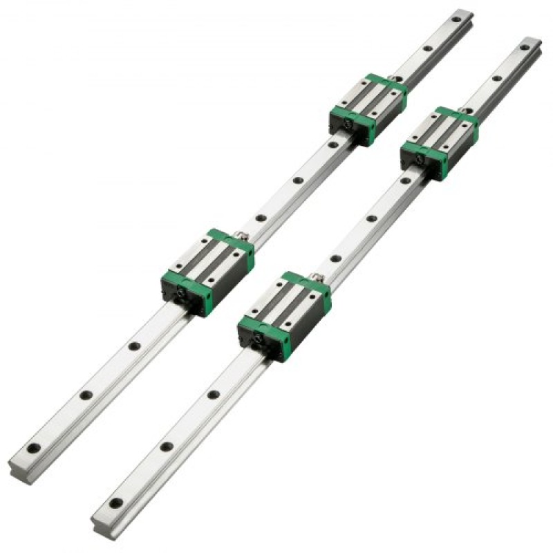 VEVOR 3PCS Linear Rail 2-167,6 cm(0,78-66 ίντσες), Γραμμικά ρουλεμάν και ράγες με μπλοκ ρουλεμάν 4 τεμαχίων HSR20, ράγες ολίσθησης γραμμικής κίνησης plus for DIY CNC Routers Lathes Mills, Linear Slide Kit fit X Y Z