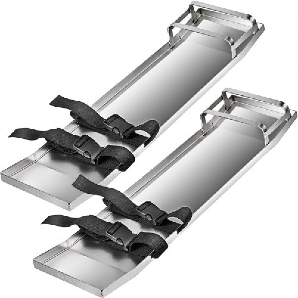 VEVOR Concrete Knee Boards 30'' x 8'' Slider Knee Boards, Kneeler Board από ανοξείδωτο χάλυβα Kneeboards, Concrete Sliders Pair Moving Sliders, with Concrete Board Straps for Cement and Concrete Finishi