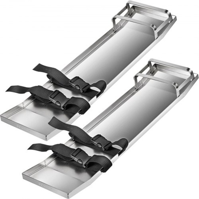 VEVOR Concrete Knee Boards 30'' x 8'' Slider Knee Boards, Kneeler Board από ανοξείδωτο χάλυβα Kneeboards, Concrete Sliders Pair Moving Sliders, with Concrete Board Straps for Cement and Concrete Finishi