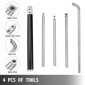 VEVOR Wood Turning Tools for Lathe 4 PCS Set, Carbide Lathe Tools with Diamond Shape, Round, Square Cutters Replaceable Turning Lathe Chisels with a Grip Handle Lathe Tools for Craft DIY Hobbyists