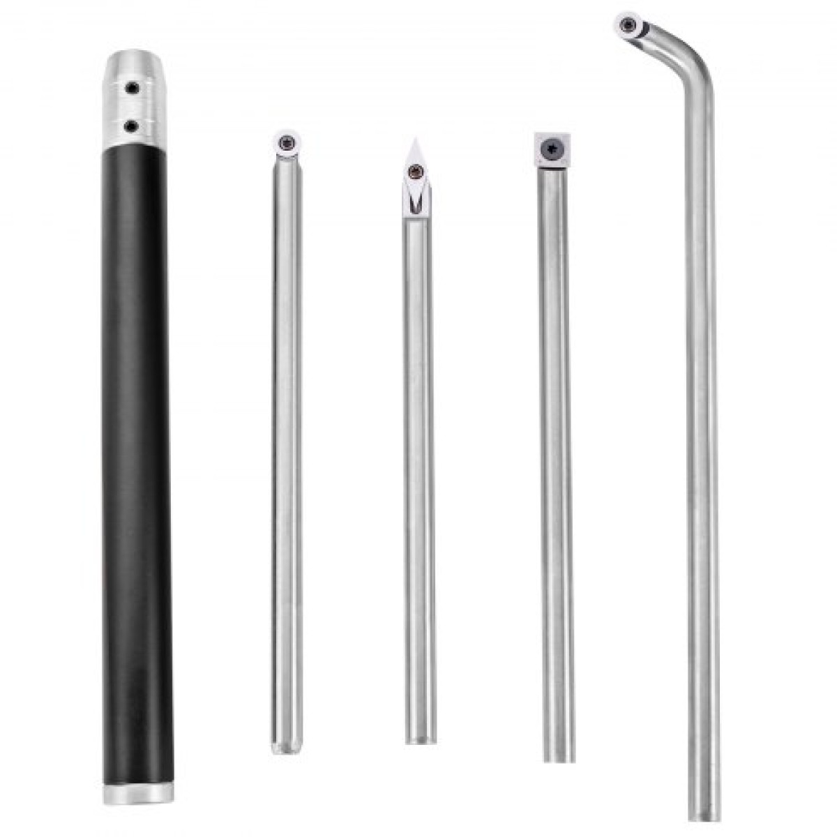 VEVOR Wood Turning Tools for Lathe 4 PCS Set, Carbide Lathe Tools with Diamond Shape, Round, Square Cutters Replaceable Turning Lathe Chisels with a Grip Handle Lathe Tools for Craft DIY Hobbyists