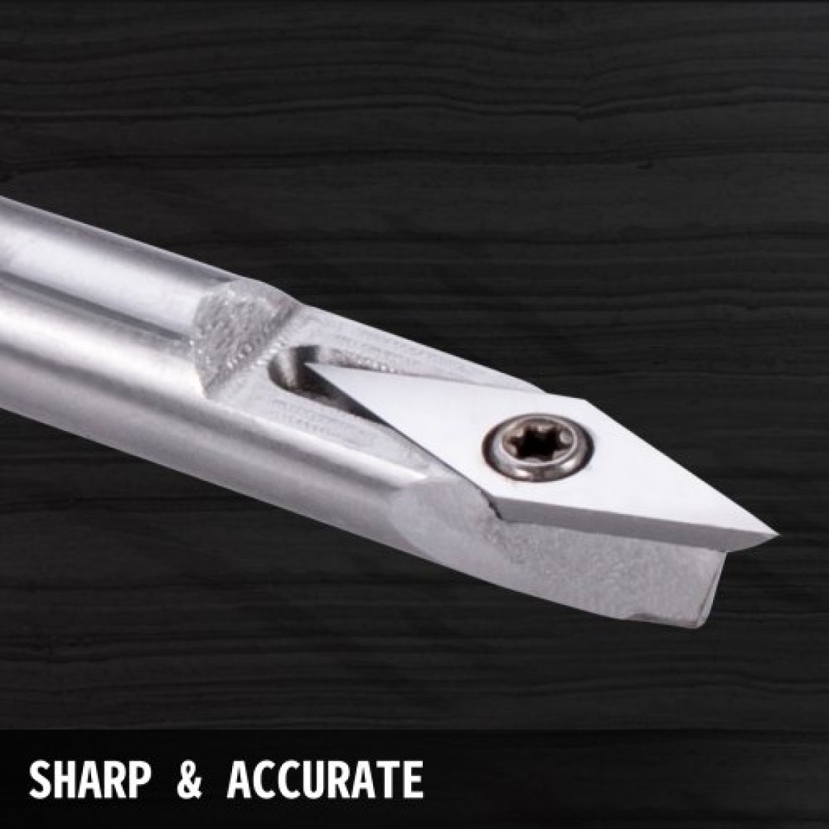 VEVOR Wood Turning Tools for Lathe 4 PCS Set, Carbide Lathe Tools with Diamond Shape, Round, Square Cutters Replaceable Turning Lathe Chisels with a Grip Handle Lathe Tools for Craft DIY Hobbyists