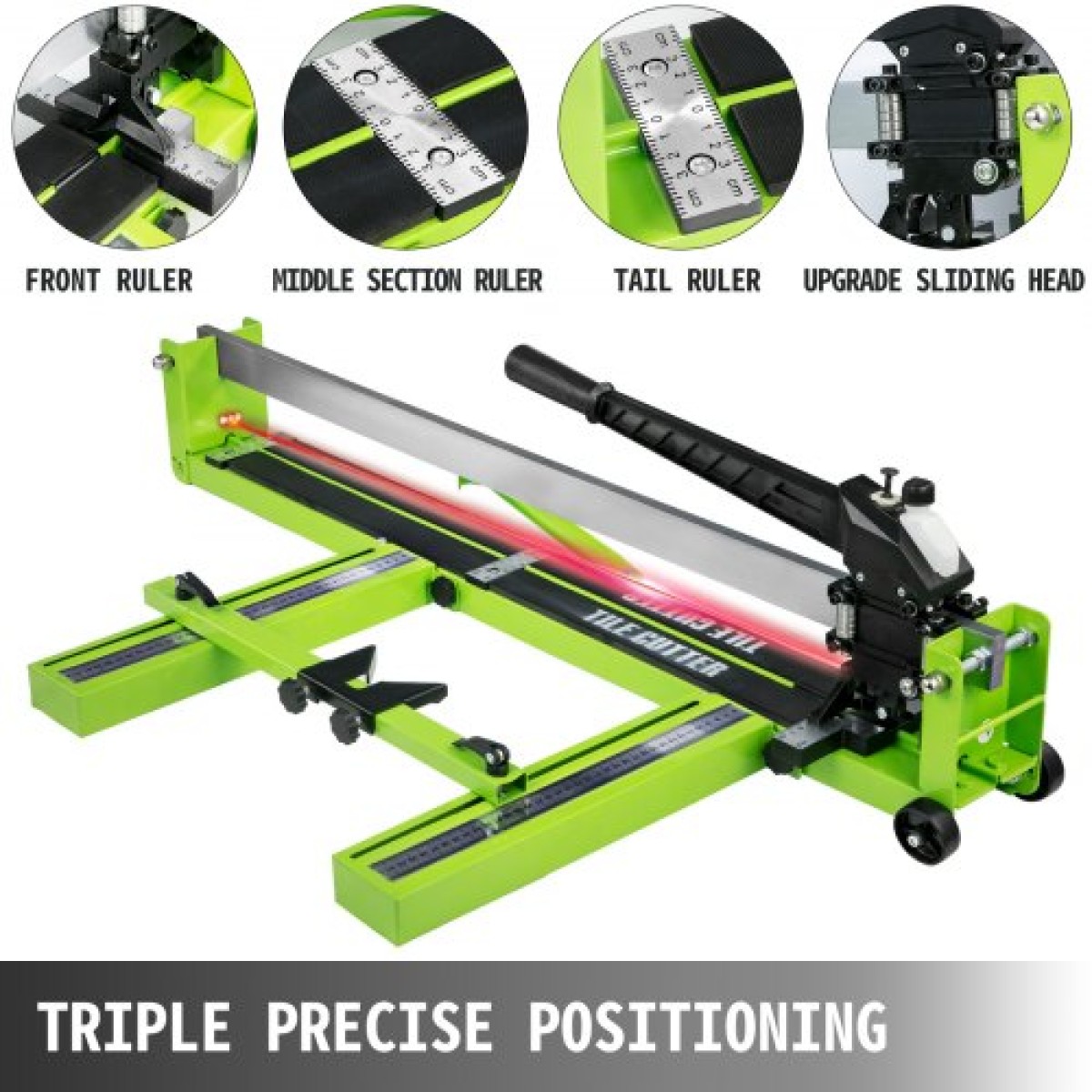 VEVOR 39-ιντσών Tile Cutter Χειροκίνητος κόφτης πλακιδίων, με επαγγελματικό κόφτη σανίδων βινυλίου από καρβίδιο βολφραμίου, ρυθμιζόμενος οδηγός λέιζερ για κοπή ακριβείας πορσελάνης κεραμικών πλακιδίων δαπέδου
