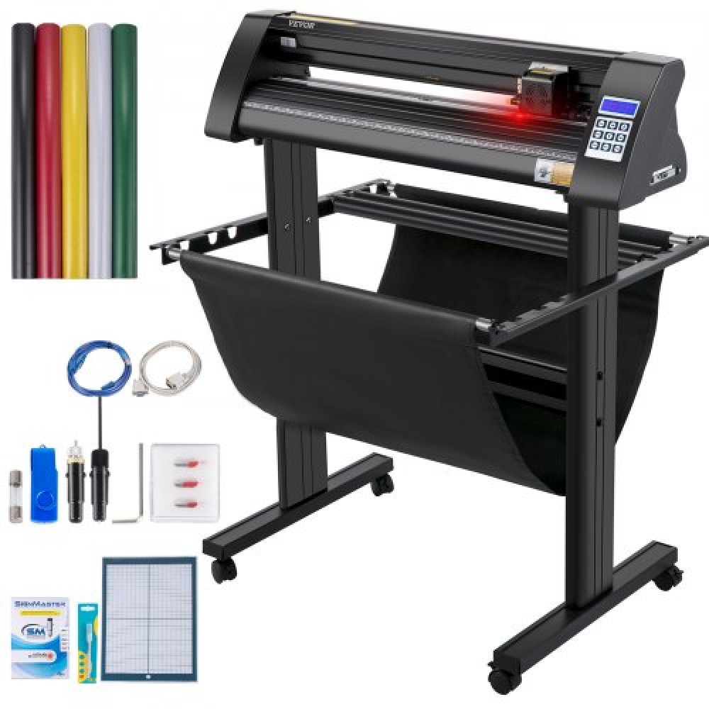 VEVOR Vinyl Cutter, 720mm Vinyl Plotter, LED Screen Plotter Cutter, Ημιαυτόματο ενσωματωμένο οπτικό μάτι για ακριβή καθοδήγηση, συμβατό με λογισμικό SignMaster για σύστημα Windows με βάση