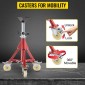 VEVOR Pipe Stand, V Head Pipe Stand Ρυθμιζόμενο ύψος 20-37 ίντσες, 2500LBS Pipe Stand με τροχίσκους, Πτυσσόμενες φορητές βάσεις σωλήνων για στήριξη σωλήνων 1/8 έως 12 ιντσών