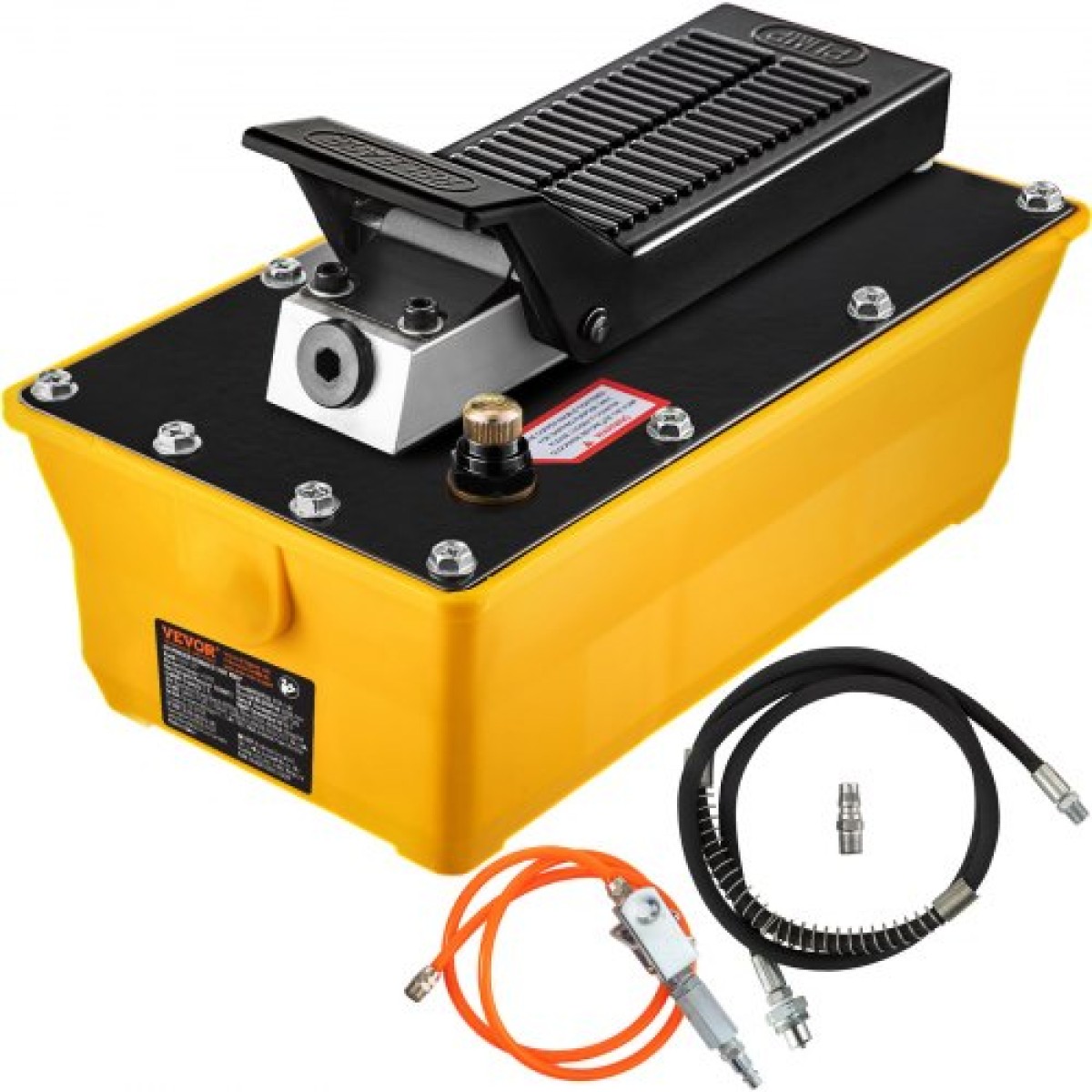 VEVOR Air Hydraulic Pump, 10.000 PSI Hydraulic Foot Pump, 1,89 L Reservoir Foot Operated Air/Hydraulic Pump, με λάστιχο και πιστόλι ψεκασμού για μηχανήματα βαρέων μηχανημάτων, επισκευές αυτοκινήτων, μηχανήματα πλαισίου αυτοκινήτου