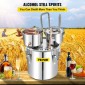 VEVOR Alcohol Still, 50L SUS Water Alcohol Distiller with Condenser & Thumper Keg, 13,2Gal Boiler Wine Making Boiler with Copper Tube, Home Brewing Kit με ενσωματωμένο θερμόμετρο για DIY Whisky Wine Brandy,