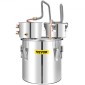 VEVOR Alcohol Still, 50L SUS Water Alcohol Distiller with Condenser & Thumper Keg, 13,2Gal Boiler Wine Making Boiler with Copper Tube, Home Brewing Kit με ενσωματωμένο θερμόμετρο για DIY Whisky Wine Brandy,