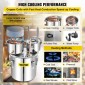 VEVOR Alcohol Still, 50L SUS Water Alcohol Distiller with Condenser & Thumper Keg, 13,2Gal Boiler Wine Making Boiler with Copper Tube, Home Brewing Kit με ενσωματωμένο θερμόμετρο για DIY Whisky Wine Brandy,