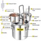 VEVOR Alcohol Still, 50L SUS Water Alcohol Distiller with Condenser & Thumper Keg, 13,2Gal Boiler Wine Making Boiler with Copper Tube, Home Brewing Kit με ενσωματωμένο θερμόμετρο για DIY Whisky Wine Brandy,