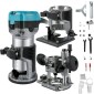 VEVOR Router Tool, 710W Wood Router, Router for Woodworking with 3 Router Collets, Wood Router Tool with Fixed & Plunge & Tilt Base, Woodworking Router with aluminium Shell & 13000-33000 r/min Rotating