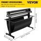 VEVOR Vinyl Cutter, 1350mm Vinyl Plotter, LED Screen Plotter Cutter, Ημιαυτόματο ενσωματωμένο οπτικό μάτι, συμβατό με λογισμικό SignCut για Mac και σύστημα Windows με βάση