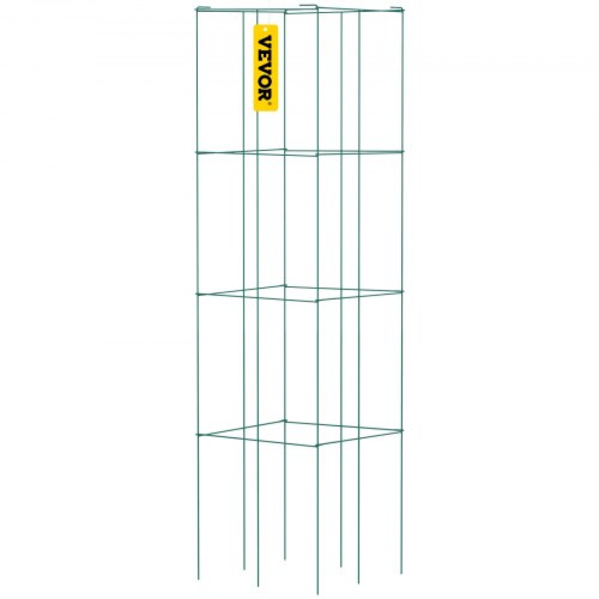 Κλουβιά ντομάτας VEVOR, 14,6" x 14,6" x 39,4", 6 Συσκευασίες Τετράγωνοι κλωβοί στήριξης φυτών, Πράσινοι πύργοι ντομάτας από χάλυβα με επικάλυψη PVC για αναρριχώμενα λαχανικά, φυτά, λουλούδια, φρούτα