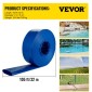 Εύκαμπτος σωλήνας εκκένωσης VEVOR, 51 mm x 32 m, Επίπεδος εύκαμπτος σωλήνας από ύφασμα PVC, σωλήνας αποστράγγισης βαρέως τύπου backwash με σφιγκτήρες, ανθεκτικός στις καιρικές συνθήκες και ανθεκτικός στη διάρρηξη, Ιδανικός για πισίνα και μεταφορά νερού, μ