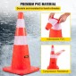 Κώνοι ασφαλείας VEVOR, Ύψος 28 ίντσες/73 cm, 12 ΤΕΜ PVC πορτοκαλί κώνος κυκλοφορίας με 2 αντανακλαστικά κολάρα και ζυγισμένη βάση, που χρησιμοποιούνται για έλεγχο κυκλοφορίας, στάθμευση δρόμου και σχολική βελτίωση