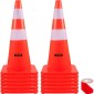 Κώνοι ασφαλείας VEVOR, Ύψος 28 ίντσες/73 cm, 12 ΤΕΜ PVC πορτοκαλί κώνος κυκλοφορίας με 2 αντανακλαστικά κολάρα και ζυγισμένη βάση, που χρησιμοποιούνται για έλεγχο κυκλοφορίας, στάθμευση δρόμου και σχολική βελτίωση