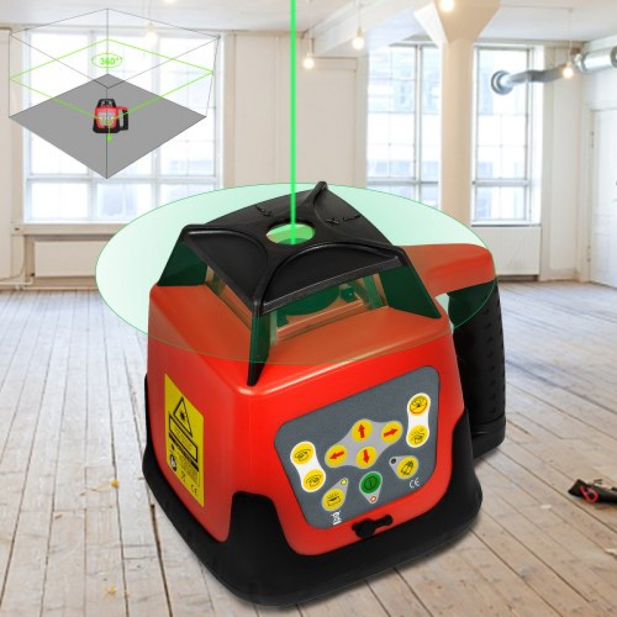 VEVOR Laser Level Green Beam Self Rotating Leveling Kit Αυτόματο επαγγελματικό βαρύ εργαλείο λέιζερ με θήκη μεταφοράς με τηλεχειριστήριο δέκτη