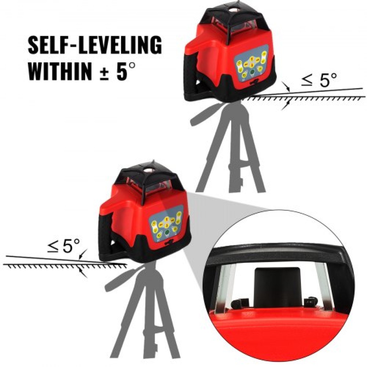 VEVOR Laser Level Green Beam Self Rotating Leveling Kit Αυτόματο επαγγελματικό βαρύ εργαλείο λέιζερ με θήκη μεταφοράς με τηλεχειριστήριο δέκτη