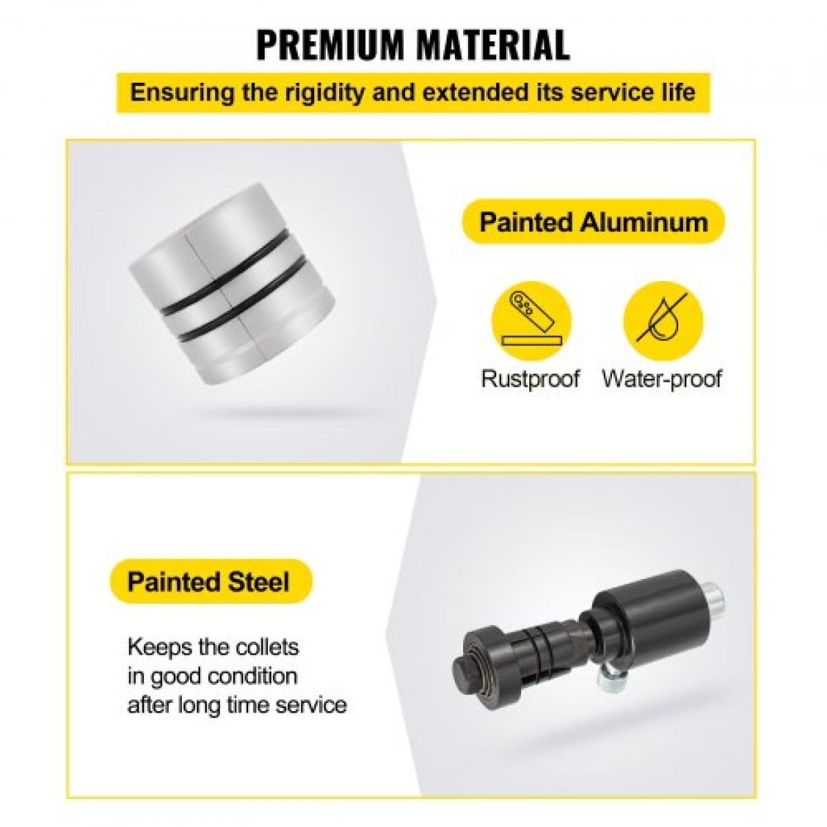 VEVOR Hydraulic Exhaust Pipe Expander, μέγεθος 4,1 έως 10,8 cm, 10 T πεντάλ αντλία περιλαμβάνεται με 4 μήτρες, 2 θήκες αποθήκευσης για χάλκινους σωλήνες αλουμινίου στην επισκευή αυτοκινήτων