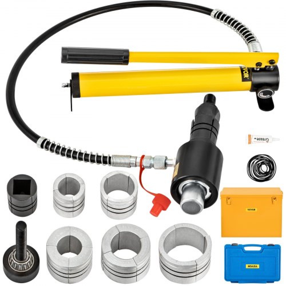 VEVOR Hydraulic Exhaust Pipe Expander, μέγεθος 4,1 έως 10,8 cm, Χειροκίνητο φορείο υδραυλικού σωλήνα 10 T με 4 μήτρες και 2 θήκη αποθήκευσης για σωλήνες χαλκού, αλουμινίου στην επισκευή αυτοκινήτων