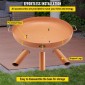 Μπολ VEVOR Fire Pit, 30 ιντσών βαθύ στρογγυλό μπολ από ανθρακούχο χάλυβα, καύση ξύλου για εξωτερικά αίθρια, αυλές και κάμπινγκ, με τρύπα αποστράγγισης, φορητές λαβές και ραβδί καυσόξυλου, καφέ