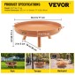 Μπολ VEVOR Fire Pit, 30 ιντσών βαθύ στρογγυλό μπολ από ανθρακούχο χάλυβα, καύση ξύλου για εξωτερικά αίθρια, αυλές και κάμπινγκ, με τρύπα αποστράγγισης, φορητές λαβές και ραβδί καυσόξυλου, καφέ
