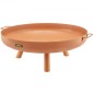 Μπολ VEVOR Fire Pit, 30 ιντσών βαθύ στρογγυλό μπολ από ανθρακούχο χάλυβα, καύση ξύλου για εξωτερικά αίθρια, αυλές και κάμπινγκ, με τρύπα αποστράγγισης, φορητές λαβές και ραβδί καυσόξυλου, καφέ