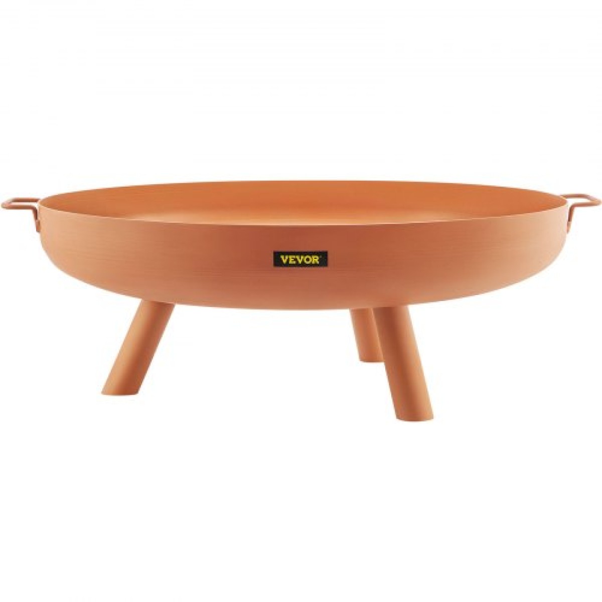 Μπολ VEVOR Fire Pit, 30 ιντσών βαθύ στρογγυλό μπολ από ανθρακούχο χάλυβα, καύση ξύλου για εξωτερικά αίθρια, αυλές και κάμπινγκ, με τρύπα αποστράγγισης, φορητές λαβές και ραβδί καυσόξυλου, καφέ