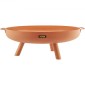 Μπολ VEVOR Fire Pit, 30 ιντσών βαθύ στρογγυλό μπολ από ανθρακούχο χάλυβα, καύση ξύλου για εξωτερικά αίθρια, αυλές και κάμπινγκ, με τρύπα αποστράγγισης, φορητές λαβές και ραβδί καυσόξυλου, καφέ