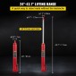 VEVOR Hydraulic Long Ram Jack, χωρητικότητα 4 Tons/8818 lbs, με μονοέμβολη αντλία και επίπεδη βάση, χειροκίνητος επιλογέας κερασιού με λαβή, για γερανούς γκαράζ/καταστήματος, ανυψωτικό κινητήρα, κόκκινο
