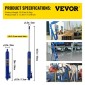 VEVOR Hydraulic Long Ram Jack, χωρητικότητας 8 Tons/17363 lbs, με μονοέμβολη αντλία και βάση Clevis, Χειροκίνητος επιλογέας Cherry με λαβή, για γερανούς γκαράζ/καταστήματος, ανυψωτικό κινητήρα, μπλε