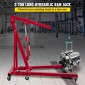 VEVOR Hydraulic Long Ram Jack, χωρητικότητας 3 Tons/6600 lbs, με μονοέμβολη αντλία και βάση Clevis, χειροκίνητος επιλογέας κερασιού με λαβή, για γερανούς γκαράζ/καταστήματος, ανυψωτικό κινητήρα, κόκκινο