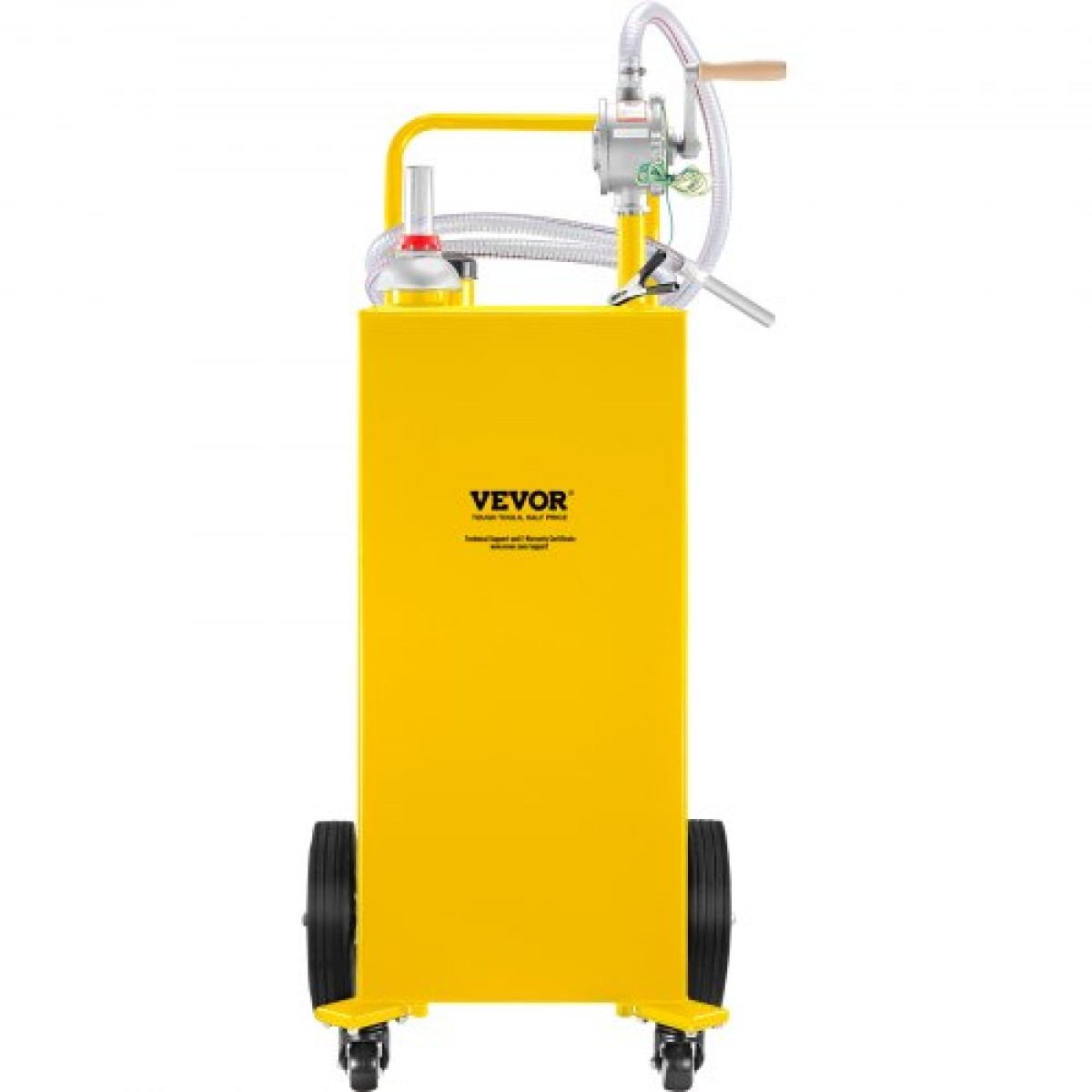 VEVOR 30 Gallon Fuel Caddy, Gas Storage Tank & 4 Wheels, with Manuel Transfer Pump, βενζινοδοχείο καυσίμου ντίζελ για αυτοκίνητα, χορτοκοπτικά, ATV, σκάφη, Περισσότερα, κίτρινο