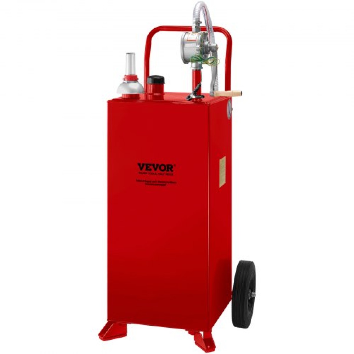VEVOR 30 Gallon Fuel Caddy, Fuel Storage Tank σε 2 τροχούς, Φορητό Gas Caddy με Manuel Transfer Pump, βενζίνη ντίζελ δοχείο καυσίμου για αυτοκίνητα, χορτοκοπτικά, ATV, σκάφη, Περισσότερα, κόκκινο