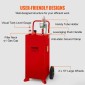 VEVOR 30 Gallon Fuel Caddy, Fuel Storage Tank σε 2 τροχούς, Φορητό Gas Caddy με Manuel Transfer Pump, βενζίνη ντίζελ δοχείο καυσίμου για αυτοκίνητα, χορτοκοπτικά, ATV, σκάφη, Περισσότερα, κόκκινο