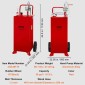 VEVOR 30 Gallon Fuel Caddy, Fuel Storage Tank σε 2 τροχούς, Φορητό Gas Caddy με Manuel Transfer Pump, βενζίνη ντίζελ δοχείο καυσίμου για αυτοκίνητα, χορτοκοπτικά, ATV, σκάφη, Περισσότερα, κόκκινο